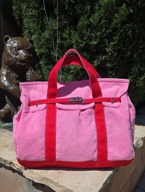 Large Pink and Red Boatkin Tote